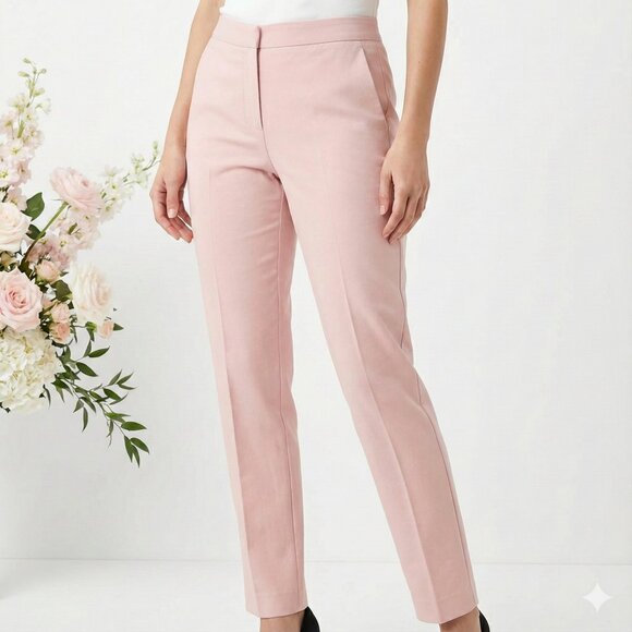 Zara Blush Pink Elastic Waist Tailored Pants - Picture 1 of 5